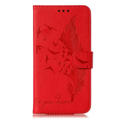 Feather Pattern Litchi Texture Leather Phone Case