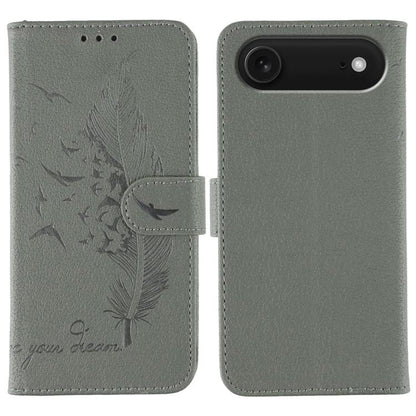 Feather Pattern Litchi Texture Leather Phone Case