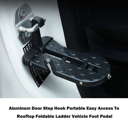 BF013-BK Automotive Door Step Hook Aluminum Foldable Ladder Mini Foot Pedal for Jeep SUV Truck WP, BF013-BK