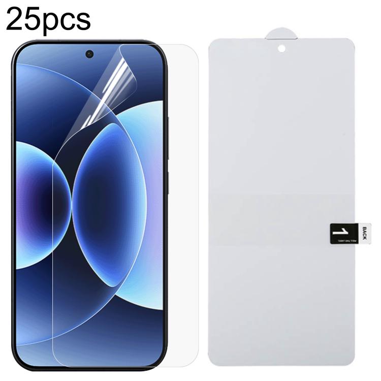 25pcs Full Screen Protector Explosion-proof Hydrogel Film, For Redmi A7 4G 171.8mm, For Redmi 17C 4G, For Redmi K90 Ultra 5G, For Redmi K100 Pro 5G, For Xiaomi 17 Max 5G, For Redmi K90 Max 5G, For Xiaomi Poco C81x 4G, For Xiaomi 17T Pro 5G             ...