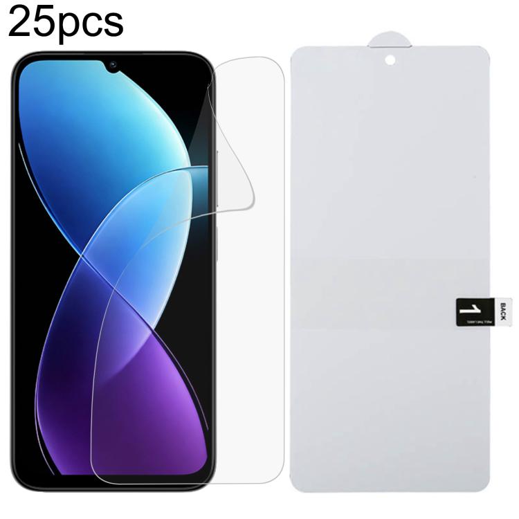 25pcs Full Screen Protector Explosion-proof Hydrogel Film, For Redmi A7 4G 171.8mm, For Redmi 17C 4G, For Redmi K90 Ultra 5G, For Redmi K100 Pro 5G, For Xiaomi 17 Max 5G, For Redmi K90 Max 5G, For Xiaomi Poco C81x 4G, For Xiaomi 17T Pro 5G             ...