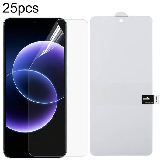 25pcs Full Screen Protector Explosion-proof Hydrogel Film, For Redmi 17C 4G, For Redmi K90 Ultra 5G, For Redmi K100 Pro 5G, For Xiaomi 17 Max 5G, For Redmi K90 Max 5G, For Xiaomi Poco C81x 4G, For Xiaomi 17T Pro 5G, For Xiaomi Poco M8s 5G