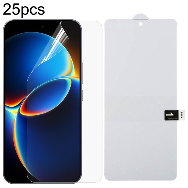 25pcs Full Screen Protector Explosion-proof Hydrogel Film, For Redmi 17C 4G, For Redmi K90 Ultra 5G, For Redmi K100 Pro 5G, For Xiaomi 17 Max 5G, For Redmi K90 Max 5G, For Xiaomi Poco C81x 4G, For Xiaomi 17T Pro 5G, For Xiaomi Poco M8s 5G              ...