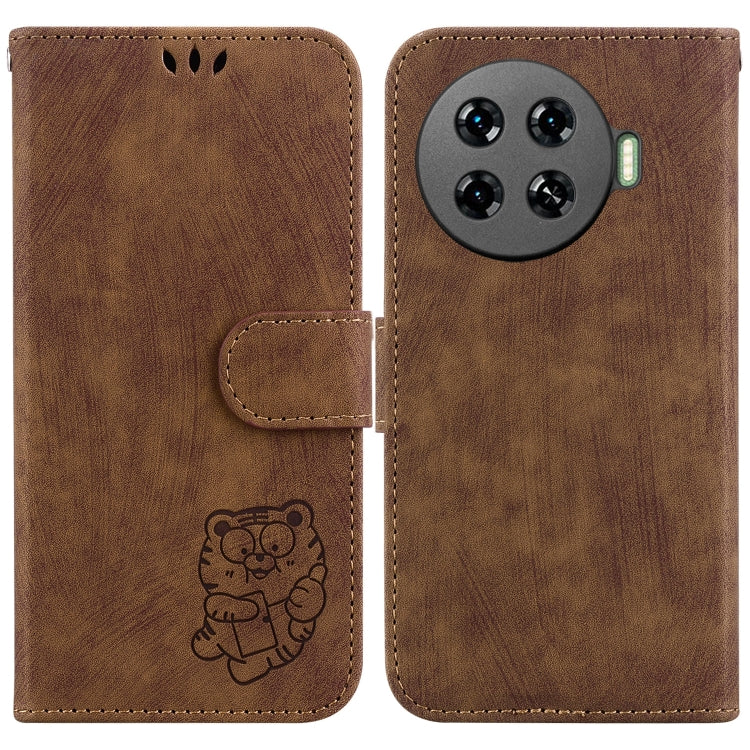 Little Tiger Embossed Leather Phone Case, For Tecno Pop 10 / Spark Go 2 4G, For Tecno Camon 40 Pro 4G, For Tecno Camon 40, For Tecno Pop 9 5G / Spark 30C 5G, For Tecno Camon 30S / Camon 30S Pro, For Tecno Spark 30 Pro, For Tecno Spark 30 4G            ...