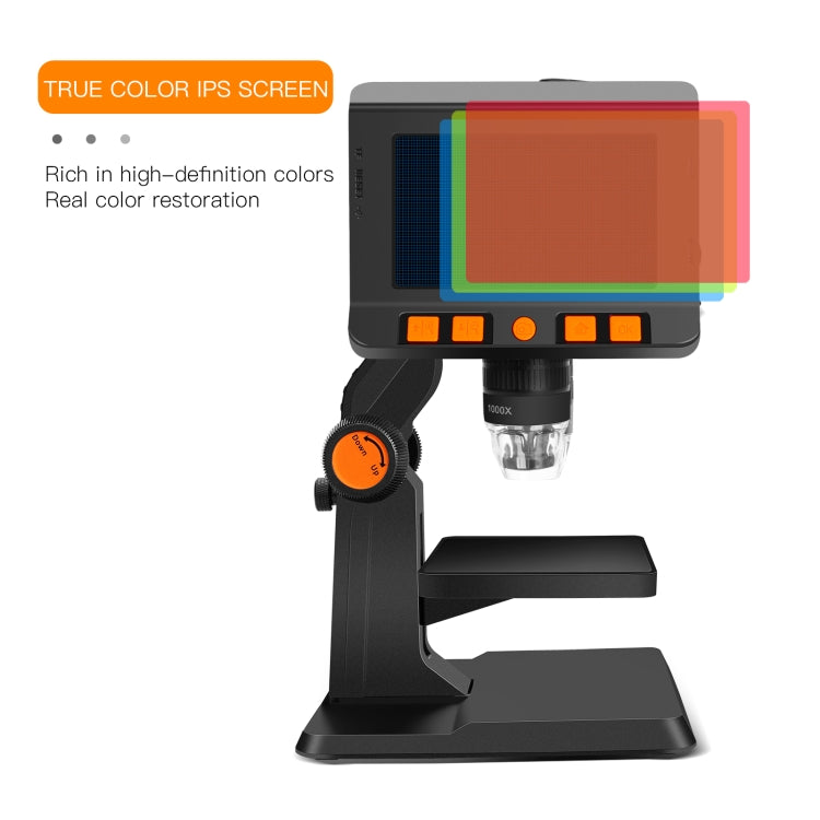 P110 50X-1000X Desktop Electronic Digital Microscope with 4.3 inch Screen, P110
