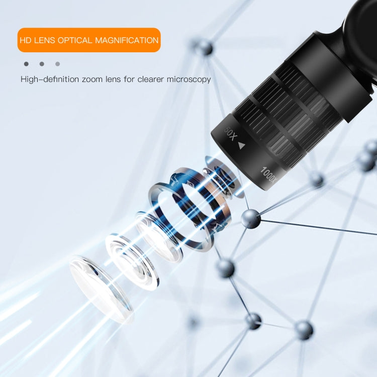 P110 50X-1000X Desktop Electronic Digital Microscope with 4.3 inch Screen, P110