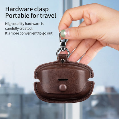 Leather TWS Earphone Protective Case with Hook, For Sony WF-1000XM4