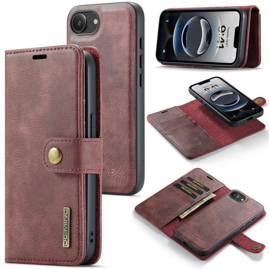 DG.MING Crazy Horse Texture Detachable Magnetic Leather Phone Case, For iPhone 17e / 16e, For iPhone 17 Pro Max, For iPhone 17 Pro, For iPhone 17, For iPhone Air, For iPhone 16 Pro Max, For iPhone 16 Pro, For iPhone 16 Plus, For iPhone 16              ...