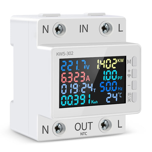 KWS-302 170-270V Multifunctional AC Digital Display Rail Voltage and Current Monitoring Meter, KWS-302