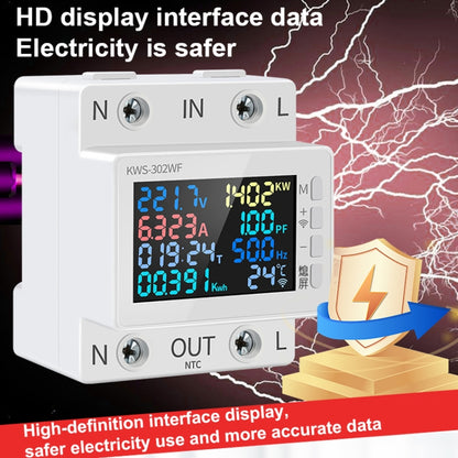KWS-302WF 170-270V Multifunctional AC Digital Display Rail Voltage and Current Monitoring Meter, KWS-302WF