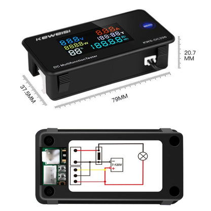 KWS-DC200-100A 8-120V DC Digital Display Voltage Current Watch with Shunt, KWS-DC200-100A