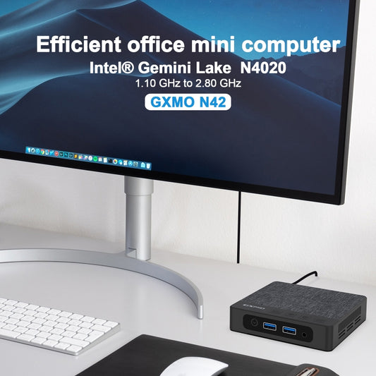 GXMO N42 Windows 11 Intel Gemini Lake N4020C Mini PC NVME SSD WiFi Mini Desktop Computer, 4GB+64GB, 4GB+64GB+256GB