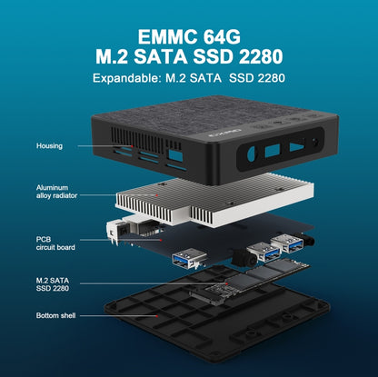 GXMO N42 Windows 11 Intel Gemini Lake N4000 Mini PC NVME SSD WiFi Mini Desktop Computer