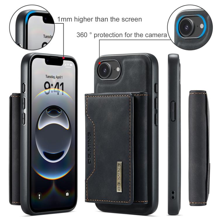 DG.MING M2 Series 3-Fold Card Bag Wallet Leather Phone Case, For iPhone 17e / 16e, For iPhone 17 Pro Max, For iPhone 17 Pro, For iPhone 17, For iPhone Air, For iPhone 16 Pro Max, For iPhone 16 Pro, For iPhone 16 Plus, For iPhone 16, For iPhone 15 Pro M...