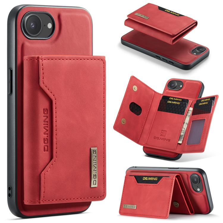 DG.MING M2 Series 3-Fold Card Bag Wallet Leather Phone Case, For iPhone 17e / 16e, For iPhone 17 Pro Max, For iPhone 17 Pro, For iPhone 17, For iPhone Air, For iPhone 16 Pro Max, For iPhone 16 Pro, For iPhone 16 Plus, For iPhone 16, For iPhone 15 Pro M...