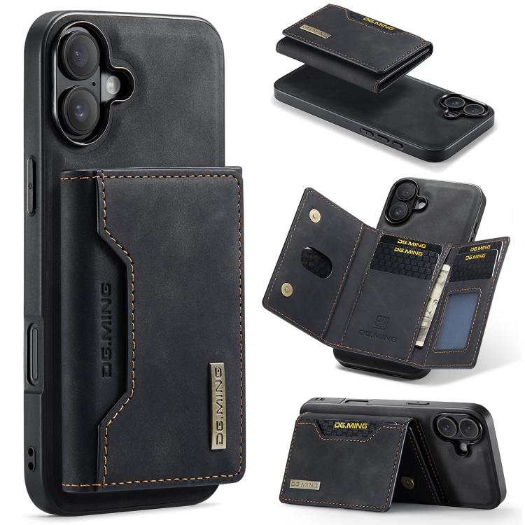 DG.MING M2 Series 3-Fold Card Bag Wallet Leather Phone Case, For iPhone 18 Pro / 17 Pro, For iPhone 18 Pro Max / 17 Pro Max, For iPhone 17e / 16e, For iPhone 17, For iPhone Air, For iPhone 16 Pro Max, For iPhone 16 Pro, For iPhone 16 Plus, For iPhone 1...