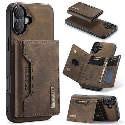 DG.MING M2 Series 3-Fold Card Bag Wallet Leather Phone Case, For iPhone 18 Pro / 17 Pro, For iPhone 18 Pro Max / 17 Pro Max, For iPhone 17e / 16e, For iPhone 17, For iPhone Air, For iPhone 16 Pro Max, For iPhone 16 Pro, For iPhone 16 Plus, For iPhone 1...