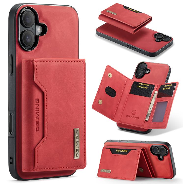 DG.MING M2 Series 3-Fold Card Bag Wallet Leather Phone Case, For iPhone 18 Pro / 17 Pro, For iPhone 18 Pro Max / 17 Pro Max, For iPhone 17e / 16e, For iPhone 17, For iPhone Air, For iPhone 16 Pro Max, For iPhone 16 Pro, For iPhone 16 Plus, For iPhone 1...