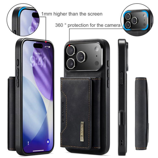 DG.MING M2 Series 3-Fold Card Bag Wallet Leather Phone Case, For iPhone 18 Pro / 17 Pro, For iPhone 18 Pro Max / 17 Pro Max, For iPhone 17e / 16e, For iPhone 17, For iPhone Air, For iPhone 16 Pro Max, For iPhone 16 Pro, For iPhone 16 Plus, For iPhone 1...