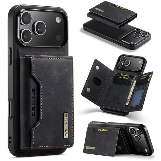 DG.MING M2 Series 3-Fold Card Bag Wallet Leather Phone Case, For iPhone 18 Pro / 17 Pro, For iPhone 18 Pro Max / 17 Pro Max, For iPhone 17e / 16e, For iPhone 17, For iPhone Air, For iPhone 16 Pro Max, For iPhone 16 Pro, For iPhone 16 Plus, For iPhone 1...