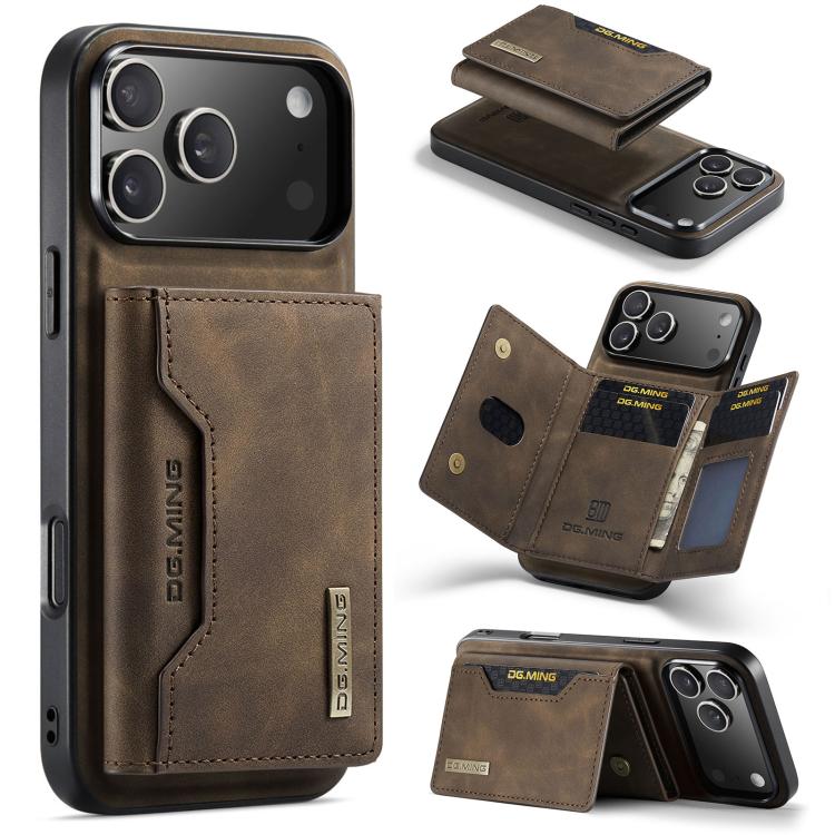 DG.MING M2 Series 3-Fold Card Bag Wallet Leather Phone Case, For iPhone 18 Pro / 17 Pro, For iPhone 18 Pro Max / 17 Pro Max, For iPhone 17e / 16e, For iPhone 17, For iPhone Air, For iPhone 16 Pro Max, For iPhone 16 Pro, For iPhone 16 Plus, For iPhone 1...