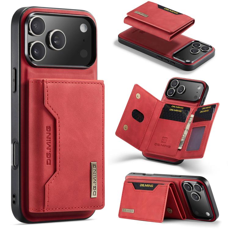 DG.MING M2 Series 3-Fold Card Bag Wallet Leather Phone Case, For iPhone 18 Pro / 17 Pro, For iPhone 18 Pro Max / 17 Pro Max, For iPhone 17e / 16e, For iPhone 17, For iPhone Air, For iPhone 16 Pro Max, For iPhone 16 Pro, For iPhone 16 Plus, For iPhone 1...