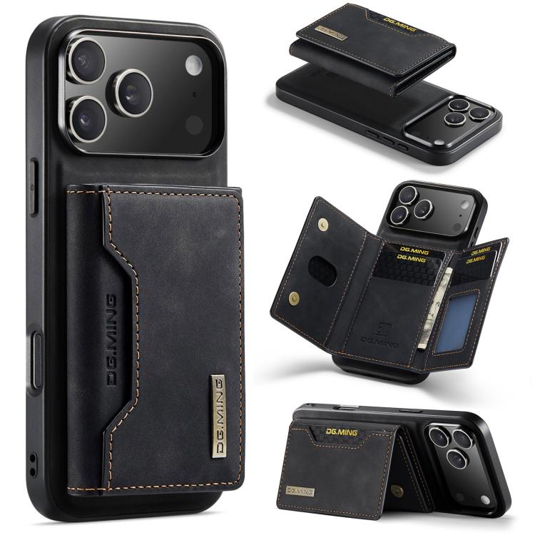 DG.MING M2 Series 3-Fold Card Bag Wallet Leather Phone Case, For iPhone 18 Pro / 17 Pro, For iPhone 18 Pro Max / 17 Pro Max, For iPhone 17e / 16e, For iPhone 17, For iPhone Air, For iPhone 16 Pro Max, For iPhone 16 Pro, For iPhone 16 Plus, For iPhone 1...