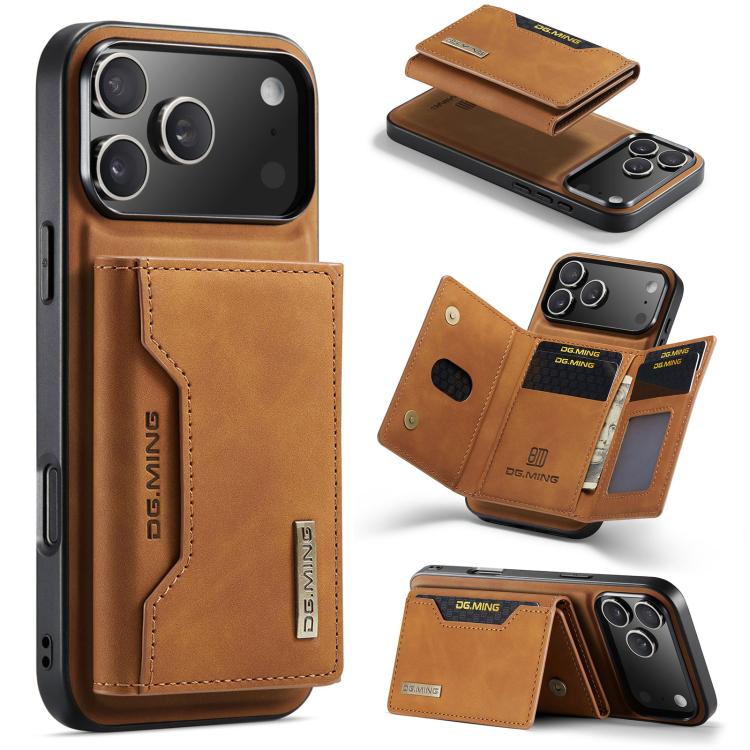 DG.MING M2 Series 3-Fold Card Bag Wallet Leather Phone Case, For iPhone 18 Pro / 17 Pro, For iPhone 18 Pro Max / 17 Pro Max, For iPhone 17e / 16e, For iPhone 17, For iPhone Air, For iPhone 16 Pro Max, For iPhone 16 Pro, For iPhone 16 Plus, For iPhone 1...