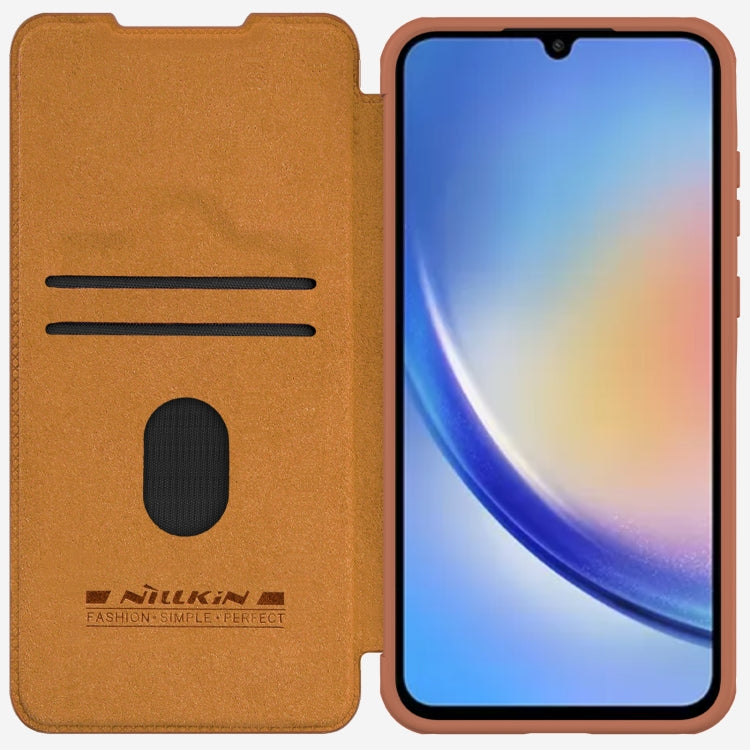 NILLKIN QIN Series Pro Sliding Camera Cover Design Leather Phone Case, For Samsung Galaxy A55