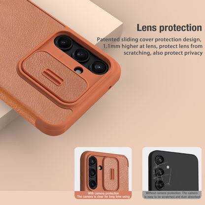 NILLKIN QIN Series Pro Sliding Camera Cover Design Leather Phone Case, For Samsung Galaxy A55