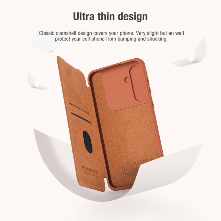NILLKIN QIN Series Pro Sliding Camera Cover Design Leather Phone Case, For Samsung Galaxy A55