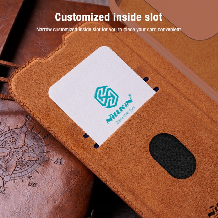 NILLKIN QIN Series Pro Sliding Camera Cover Design Leather Phone Case, For Samsung Galaxy A55