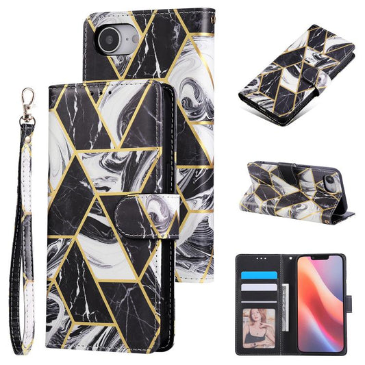 Marble Bronzing Stitching Leather Phone Case, For iPhone 17e / 16e, For iPhone 17 Pro Max, For iPhone 17 Pro, For iPhone 17, For iPhone Air, For iPhone 16 Pro Max, For iPhone 16 Pro, For iPhone 16 Plus, For iPhone 16, For iPhone 15 Pro Max             ...