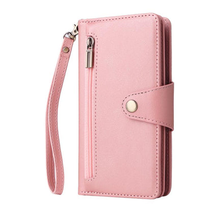 Rivet Buckle 9 Cards Three Fold Leather Phone Case, For iPhone 17e / 16e, For iPhone 17 Pro Max, For iPhone 17 Pro, For iPhone 17, For iPhone Air, For iPhone 16 Pro Max, For iPhone 16 Pro, For iPhone 16 Plus, For iPhone 16, For iPhone 15 Pro Max       ...