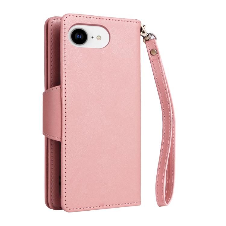 Rivet Buckle 9 Cards Three Fold Leather Phone Case, For iPhone 17e / 16e, For iPhone 17 Pro Max, For iPhone 17 Pro, For iPhone 17, For iPhone Air, For iPhone 16 Pro Max, For iPhone 16 Pro, For iPhone 16 Plus, For iPhone 16, For iPhone 15 Pro Max       ...