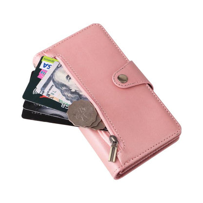 Rivet Buckle 9 Cards Three Fold Leather Phone Case, For iPhone 17e / 16e, For iPhone 17 Pro Max, For iPhone 17 Pro, For iPhone 17, For iPhone Air, For iPhone 16 Pro Max, For iPhone 16 Pro, For iPhone 16 Plus, For iPhone 16, For iPhone 15 Pro Max       ...
