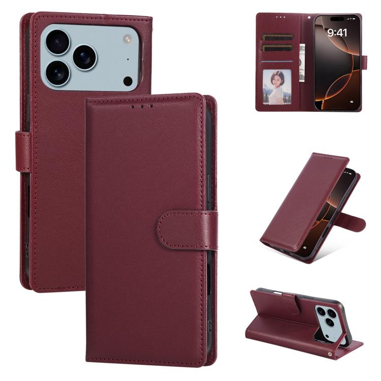 3-Card Slots Multifunctional Leather Phone Case, For iPhone 18 / 17, For iPhone 18 Pro / 17 Pro, For iPhone 18 Pro Max / 17 Pro Max, For iPhone 17e / 16e, For iPhone Air, For iPhone 16 Pro Max, For iPhone 16 Pro, For iPhone 16 Plus, For iPhone 16      ...