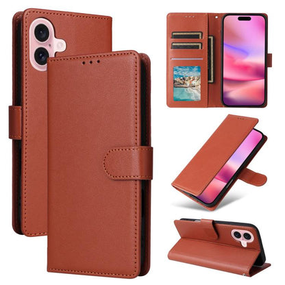 3-Card Slots Multifunctional Leather Phone Case, For iPhone 18 / 17, For iPhone 18 Pro / 17 Pro, For iPhone 18 Pro Max / 17 Pro Max, For iPhone 17e / 16e, For iPhone Air, For iPhone 16 Pro Max, For iPhone 16 Pro, For iPhone 16 Plus, For iPhone 16      ...