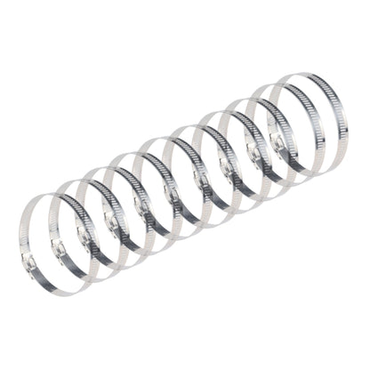 10 PCS Stainless Steel Hose Clamps Pipe Clip Fuel Line Clip, Size: 91-114mm, 10 PCS Size: 91-114mm