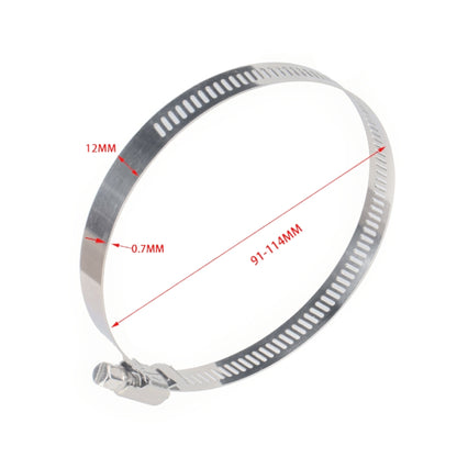 10 PCS Stainless Steel Hose Clamps Pipe Clip Fuel Line Clip, Size: 91-114mm, 10 PCS Size: 91-114mm