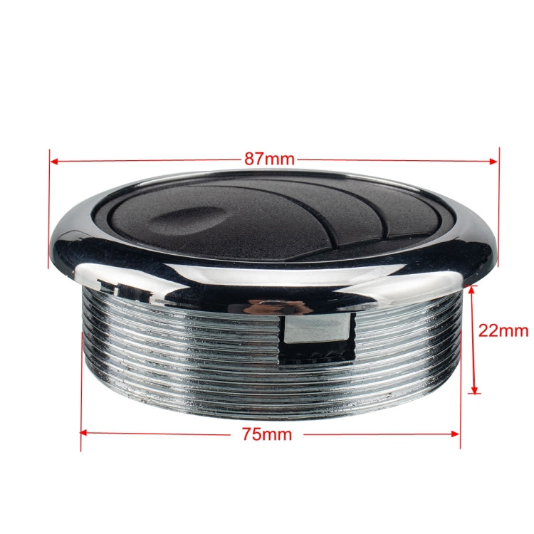 Knob Type 75mm AC Air Outlet Vent for RV Bus Boat Yacht, Thread Height: 22mm, 22mm Knob Type