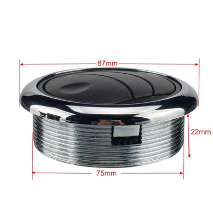 Knob Type 75mm AC Air Outlet Vent for RV Bus Boat Yacht, Thread Height: 22mm, 22mm Knob Type