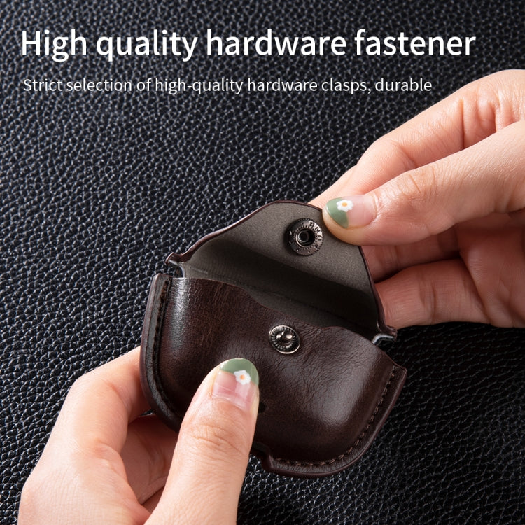 Leather TWS Earphone Protective Case with Hook, For Huawei FreeBuds SE 2 / SE 3