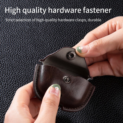 Leather TWS Earphone Protective Case with Hook, For Huawei FreeBuds SE 2 / SE 3