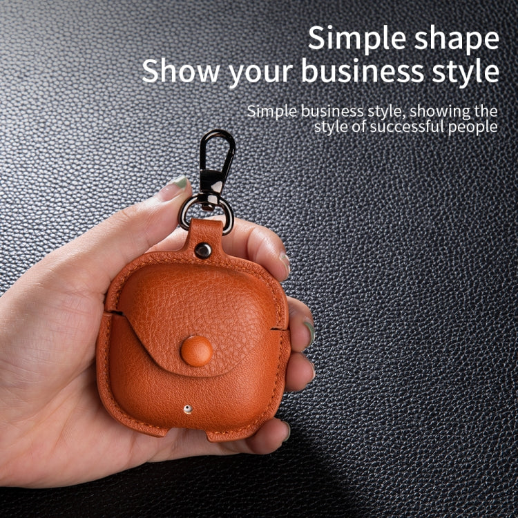 Leather TWS Earphone Protective Case with Hook, For Huawei FreeBuds SE 2 / SE 3