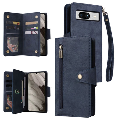 Rivet Buckle 9 Cards Three Fold Leather Phone Case, For Google Pixel 10a, For Google Pixel 10 Pro XL / 9 Pro XL, For Google Pixel 10 / 10 Pro, For Google Pixel 9a, For Google Pixel 9 Pro, For Google Pixel 9, For Google Pixel 8a, For Google Pixel 8 Pro ...