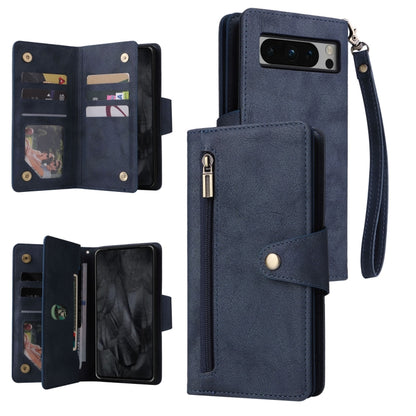 Rivet Buckle 9 Cards Three Fold Leather Phone Case, For Google Pixel 10a, For Google Pixel 10 Pro XL / 9 Pro XL, For Google Pixel 10 / 10 Pro, For Google Pixel 9a, For Google Pixel 9 Pro, For Google Pixel 9, For Google Pixel 8a, For Google Pixel 8 Pro ...