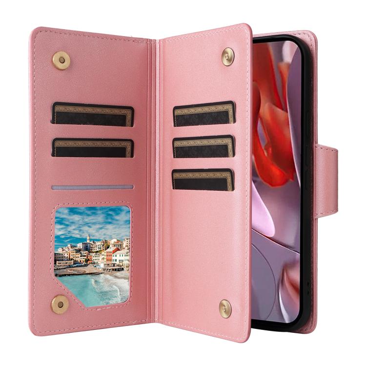 Rivet Buckle 9 Cards Three Fold Leather Phone Case, For Google Pixel 10a, For Google Pixel 10 Pro XL / 9 Pro XL, For Google Pixel 10 / 10 Pro, For Google Pixel 9a, For Google Pixel 9 Pro, For Google Pixel 9, For Google Pixel 8a, For Google Pixel 8 Pro ...