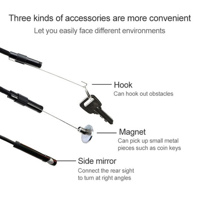 AN97 Waterproof Micro USB Endoscope Hard Tube Inspection Camera for Parts of OTG Function Android Mobile Phone, with 6 LEDs, 5.5mm, 7mm, 8mm