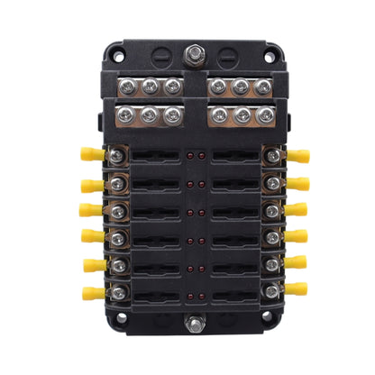 CP-4039 12 Way Fuse Block with 24pcs Fuses and 12pcs Terminals, 12 Way with 12pcs Terminals